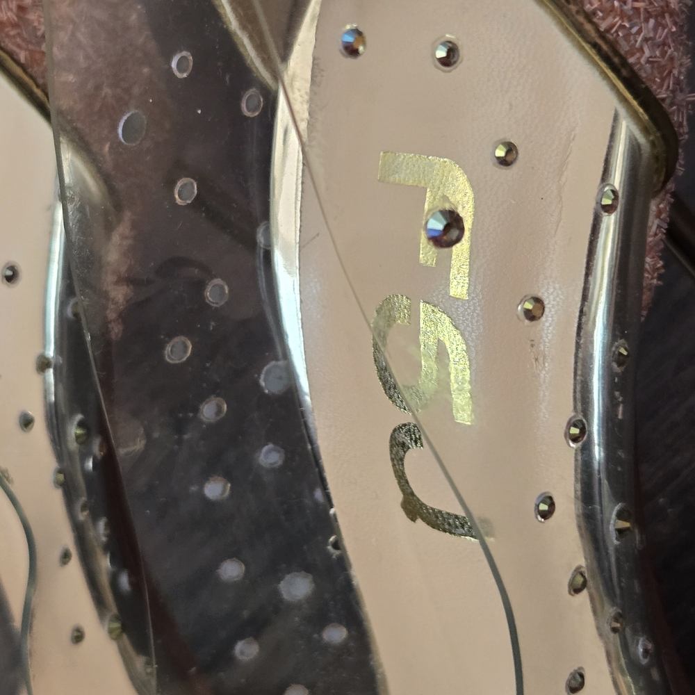 💃Stylish Transparent Heels with Gold and Pink Accents✨️ - Picture 10 of 12